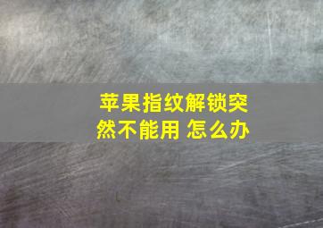 苹果指纹解锁突然不能用 怎么办